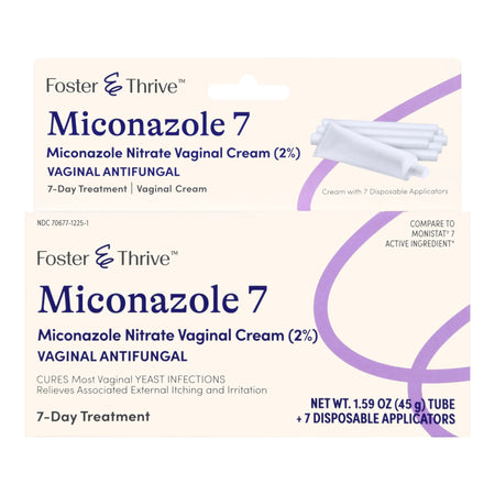 Foster & Thrive Miconazole 7 Miconazole Nitrate Vaginal Cream (2%) with Disposable Applicators-Vaginal Antifungal Foster & Thrive 2% Strength / 100 mg Cream 1.59 oz. Tube