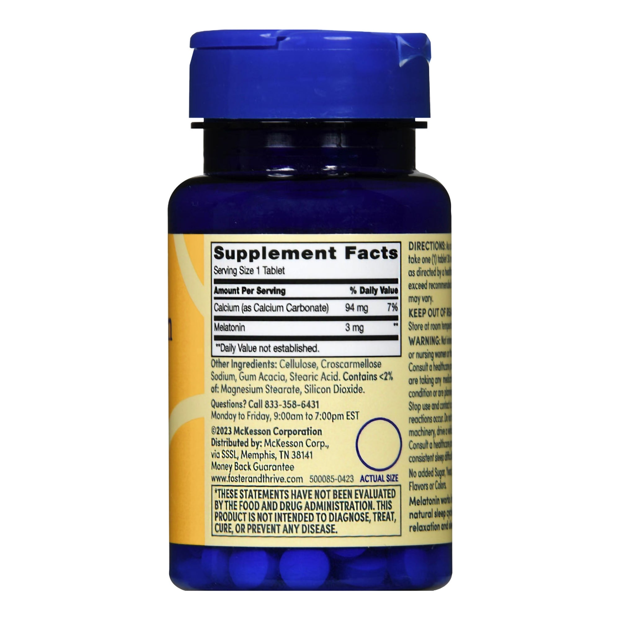 Foster & Thrive Melatonin Natural Sleep Aid-Natural Sleep Aid Foster & Thrive 120 per Bottle Tablet 3 mg Strength