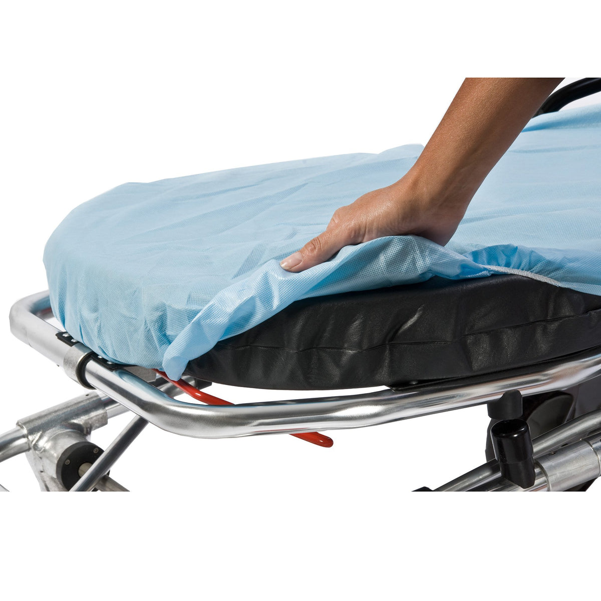 PocketFit Blue Fitted Stretcher Sheet, 30 x 72 Inch-Stretcher Sheet Graham Medical Fitted 30 X 72 Inch Blue Nonwoven Disposable