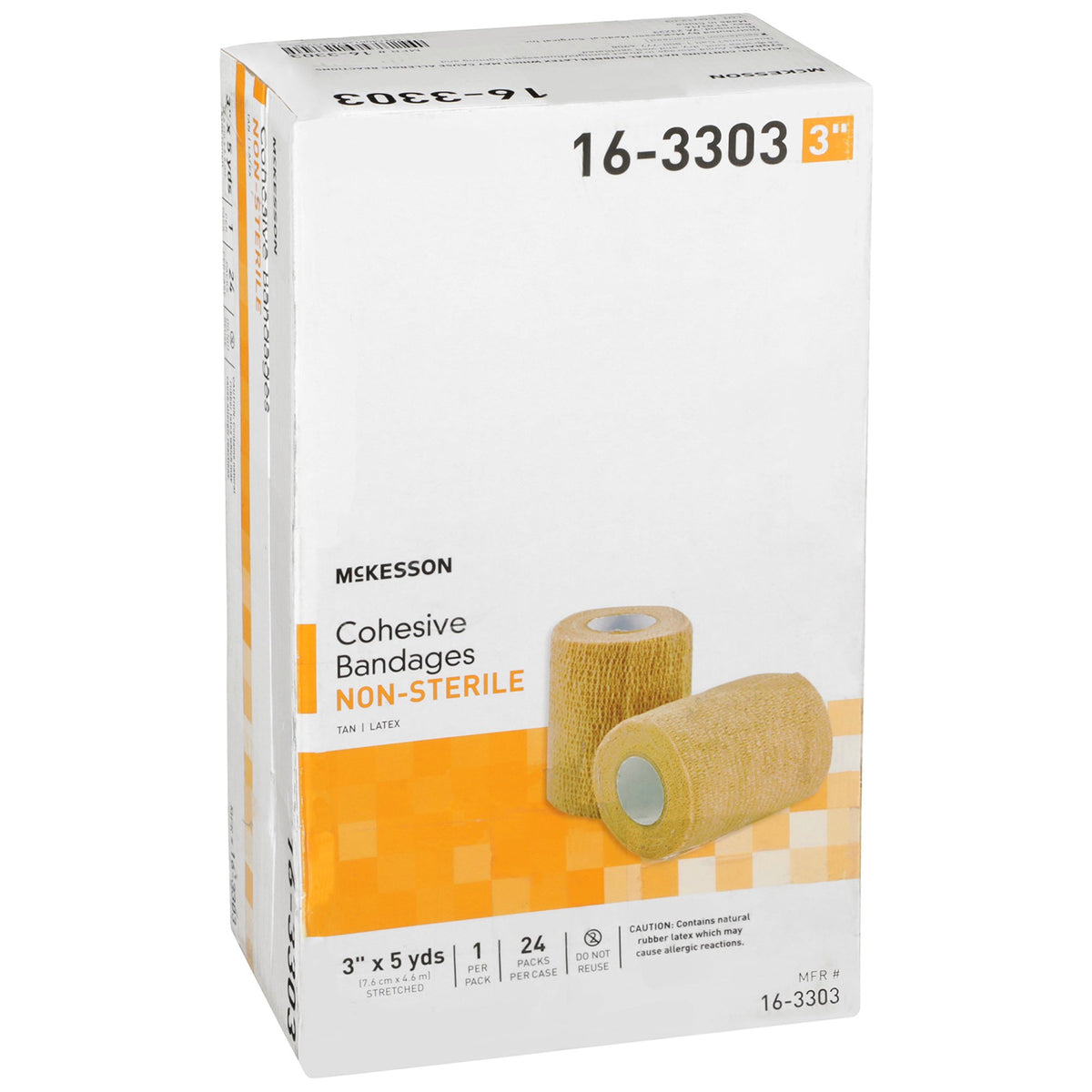 McKesson Self-adherent Closure Cohesive Bandage, 3 Inch x 5 Yard-Cohesive Bandage McKesson 3 Inch X 5 Yard Self-adherent Closure Tan NonSterile Standard Compression