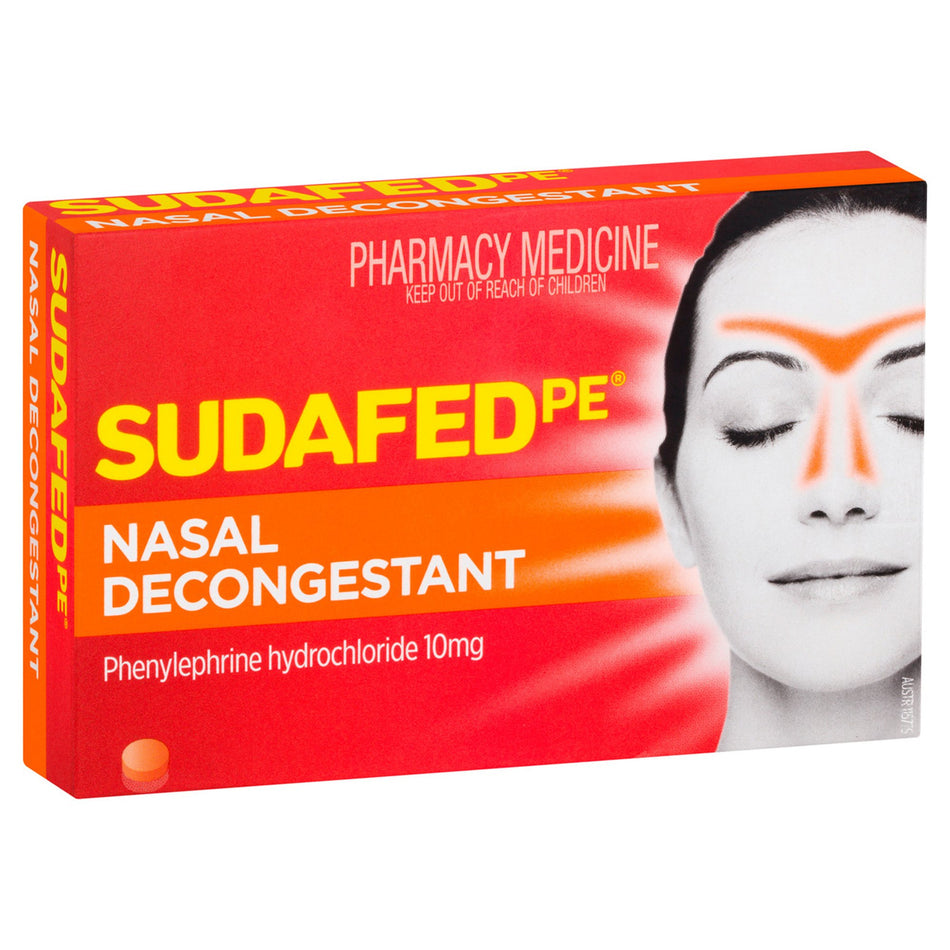 Sudafed PE Nasal Decongestant-Nasal Decongestant 10 mg Strength Tablet 18 per Bottle