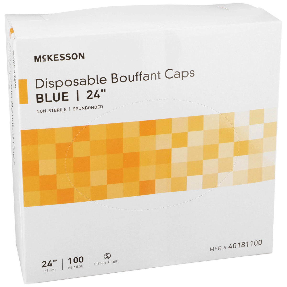 McKesson Disposable Bouffant Surgical Caps, Blue, Elastic Closure, X-Large, 24"-Bouffant Cap McKesson Blue Elastic Closure
