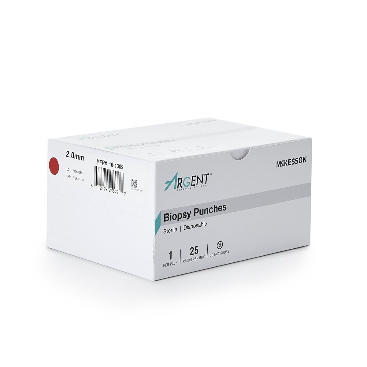 McKesson Argent Disposable Biopsy Punches, 2.0 mm-Biopsy Punch McKesson Argent Dermal 2 mm