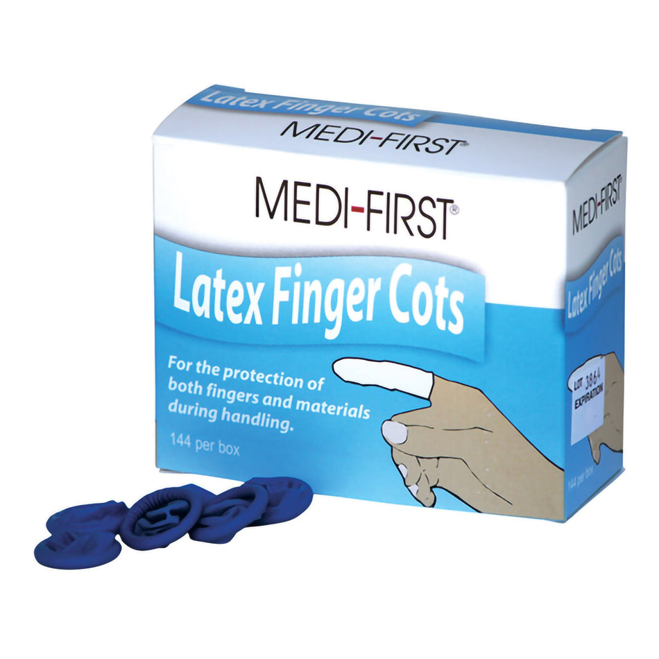 Medi-First Finger Cot, Medium-Finger Cot Medi-First Medium 2-1/2 Inch Length Powder Free Latex NonSterile