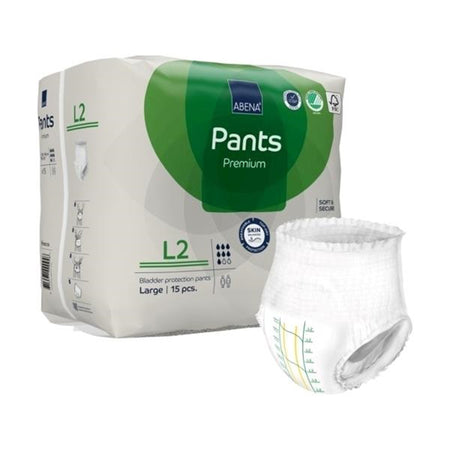 Abena Premium Pants L2 Incontinence Brief, Large-Unisex Adult Absorbent Underwear Abena Premium Pants L2 Pull On with Tear Away Seams Large Disposable Heavy Absorbency