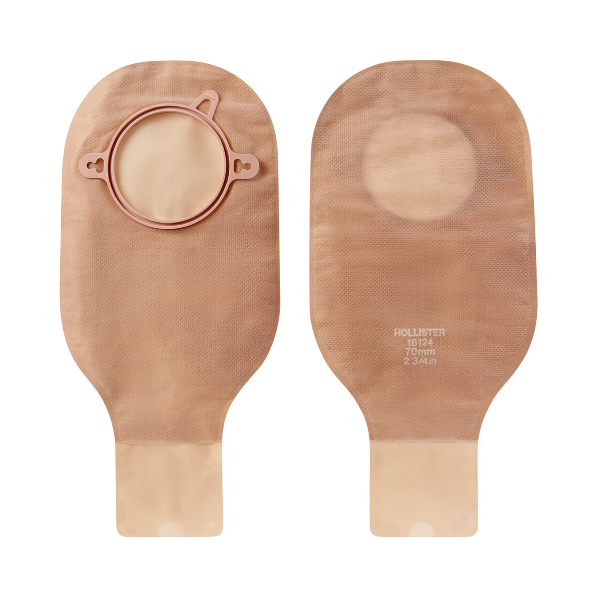 New Image™ 18124 Beige Colostomy Pouch, Pre-cut to Fit 70 mm Stomas, Blue Match - Ostomy>Ostomy Pouches - Hollister