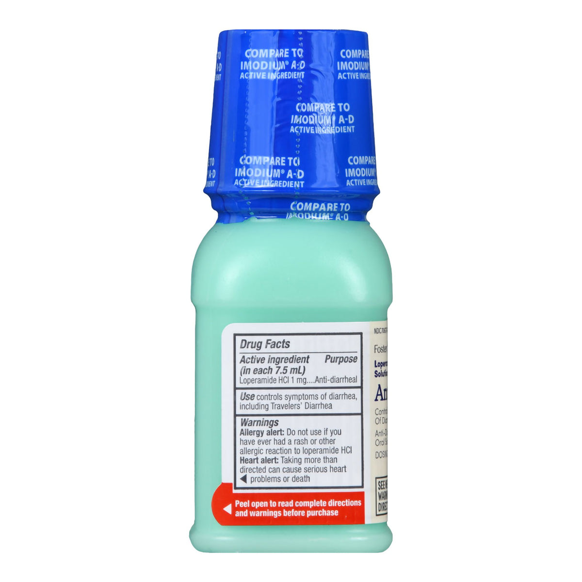 Foster & Thrive Anti-Diarrheal Loperamide Hydrochloride Oral Solution, 1 mg per 7.5 mL Mint-Anti-Diarrheal Foster & Thrive Oral Suspension 4 oz.