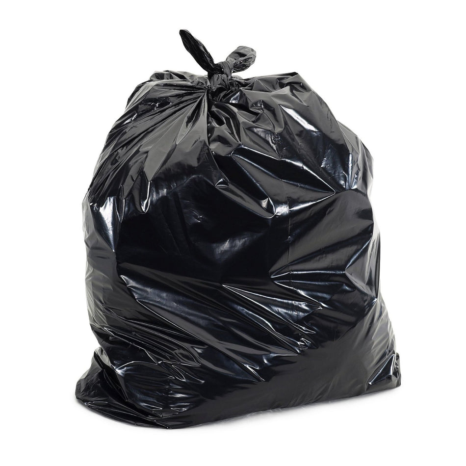 Colonial Bag Extra Heavy Duty Trash Bag, Black, 60 gal.-Trash Bag Colonial Bag 60 gal. Black LLDPE 1.2 mil 38 X 58 Inch X-Seal Bottom Coreless Roll