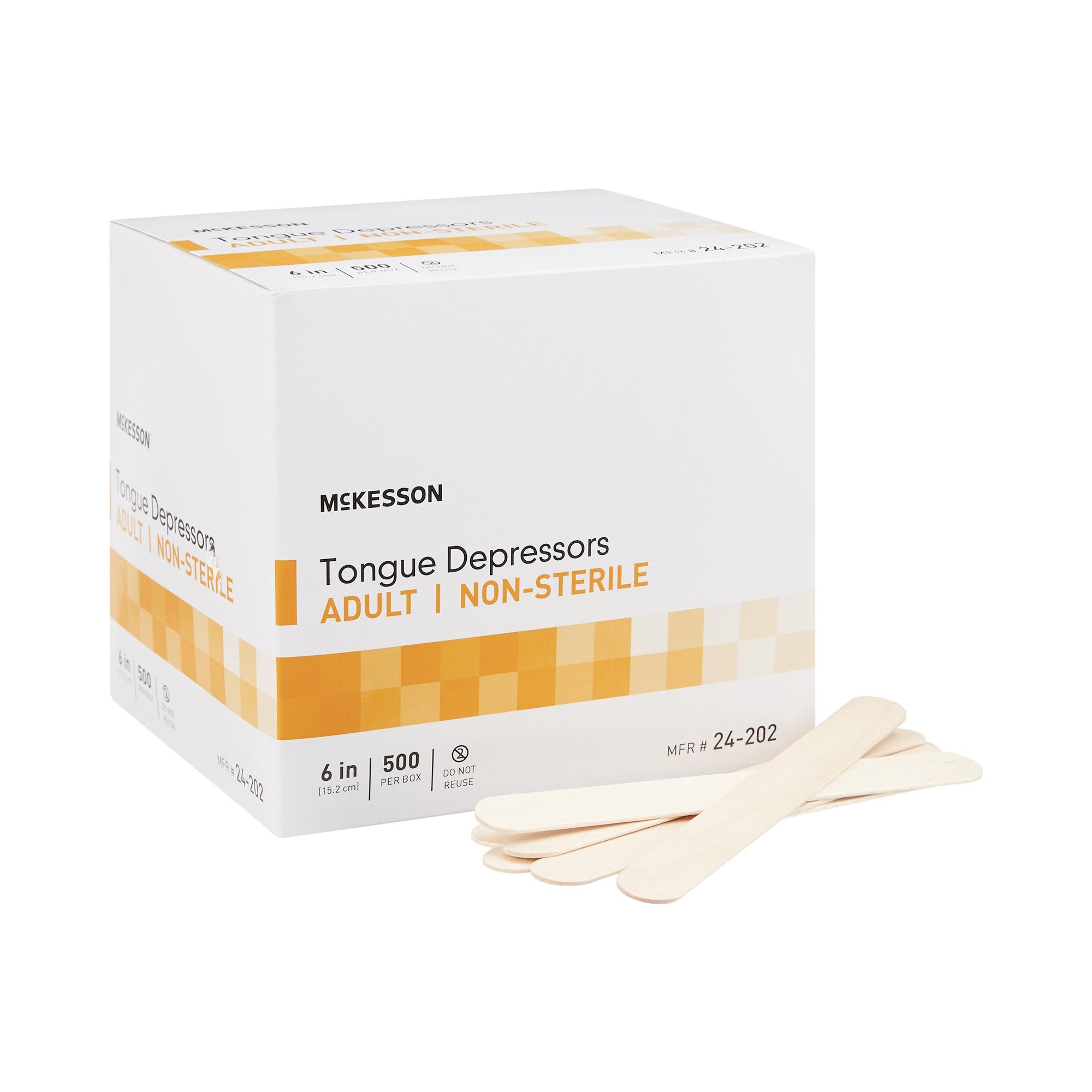 McKesson Tongue Depressor, Senior, Wide Blade, Non-Sterile-Tongue Depressor McKesson 6 Inch Length Wood Senior