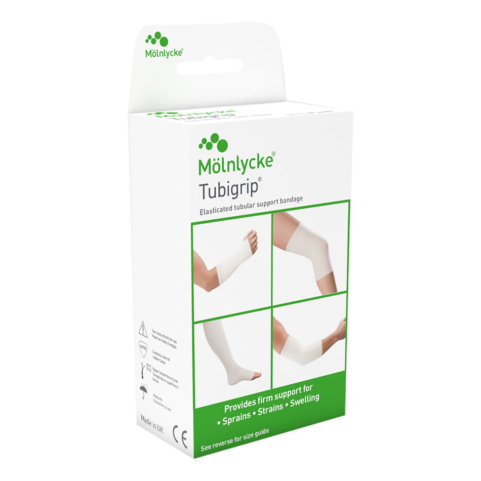 Tubigrip� Pull On Elastic Tubular Support Bandage, 1 Meter, Size E-Elastic Tubular Support Bandage Tubigrip� 3-1/2 Inch X 1 Yard Large Ankle / Medium Knee / Small Thigh Pull On Natural NonSterile Size E Standard Compression