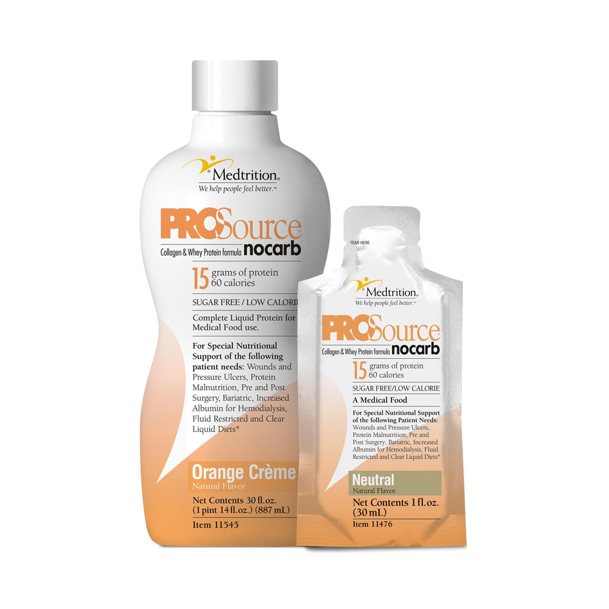 ProSource NoCarb™ Orange Crème Collagen & Whey Protein Formula, 32-ounce Bottle - Nutritionals and Feeding Supplies>Nutrit...