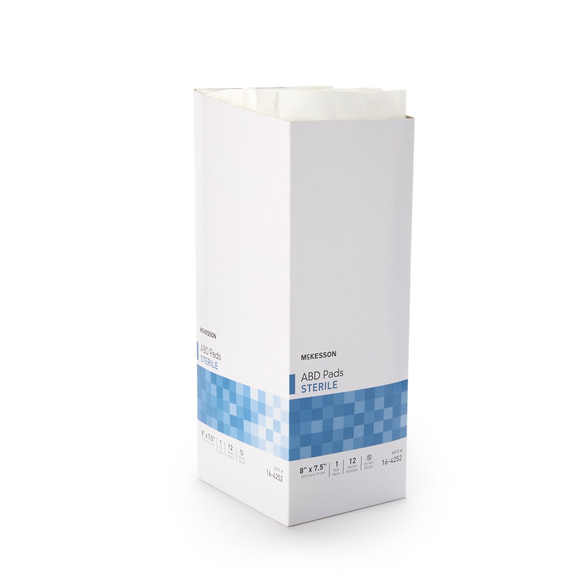 McKesson Sterile Abdominal Pad, 7-1/2 x 8 Inch-Abdominal Pad McKesson 7-1/2 X 8 Inch Sterile 1 per Pack