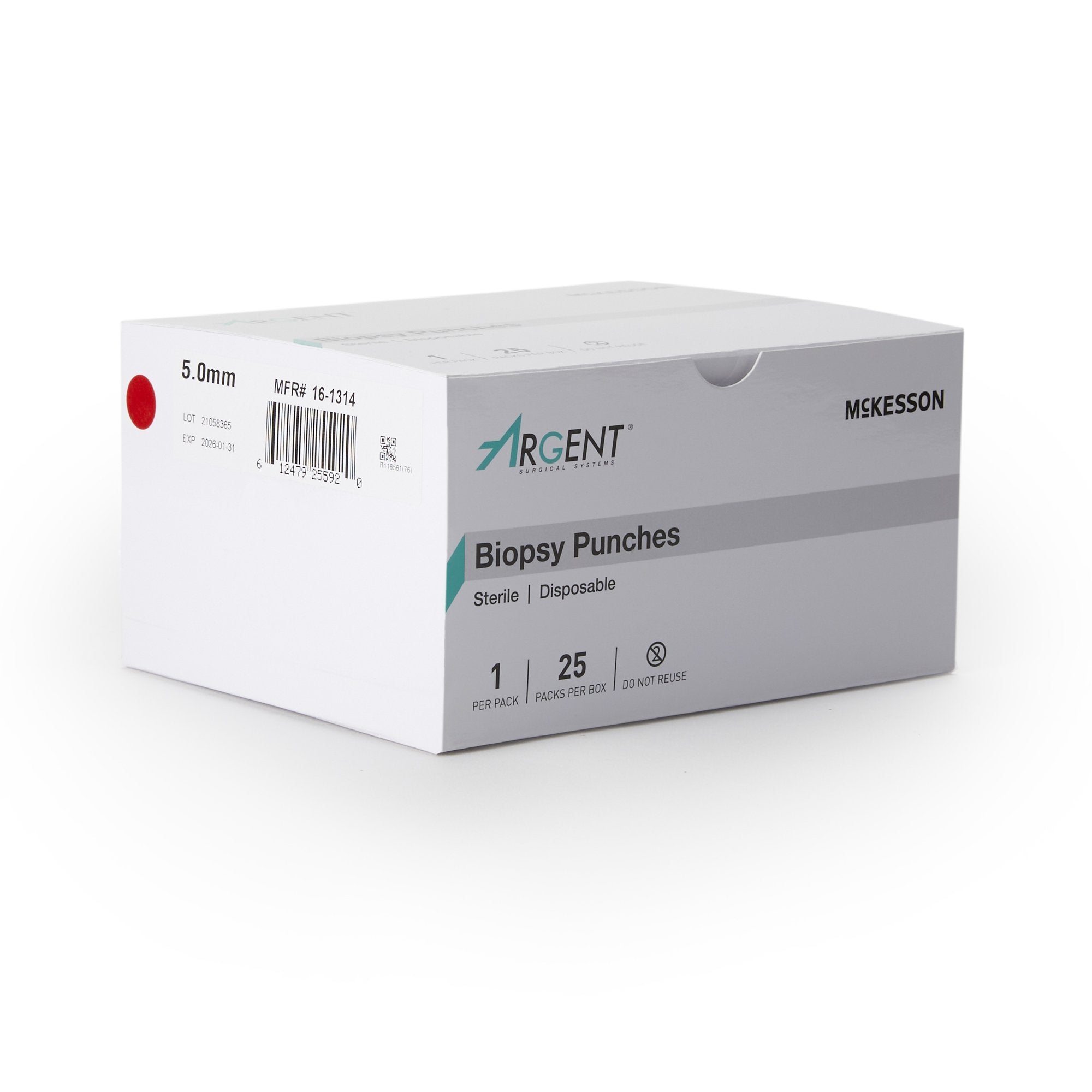 McKesson Argent Disposable Biopsy Punches, 5.0 mm-Biopsy Punch McKesson Argent Dermal 5 mm