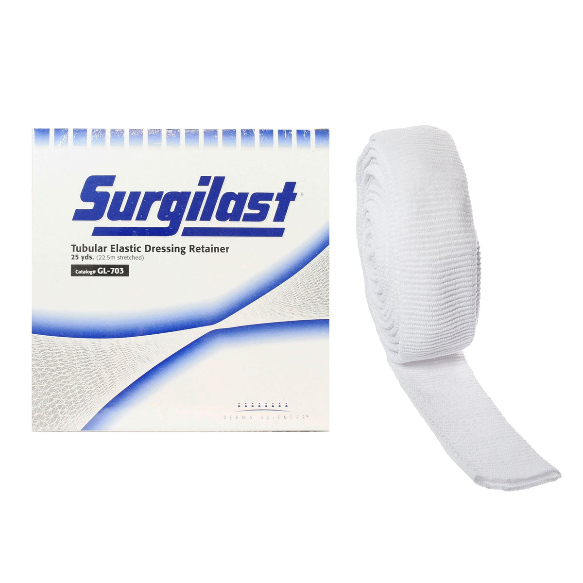 Surgilast Elastic Net Retainer Dressing, Size 3, 25 Yard-Elastic Net Retainer Dressing Surgilast Tubular Elastic 25 Yard Size 3 White Medium Hand / Arm / Leg / Foot NonSterile