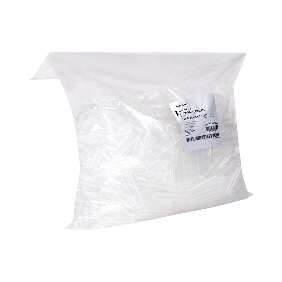 McKesson Test Tube, 5 mL, 12 x 75 mm-McKesson Test Tube Plain 5 mL Without Closure Polypropylene Tube