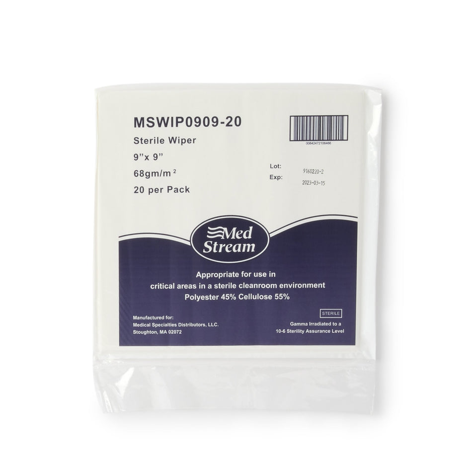 McKesson Cleanroom Wipes, 9 X 9 Inch-Cleanroom Wipe McKesson ISO Class 5 White Sterile Polyester / Cellulose 9 X 9 Inch Disposable