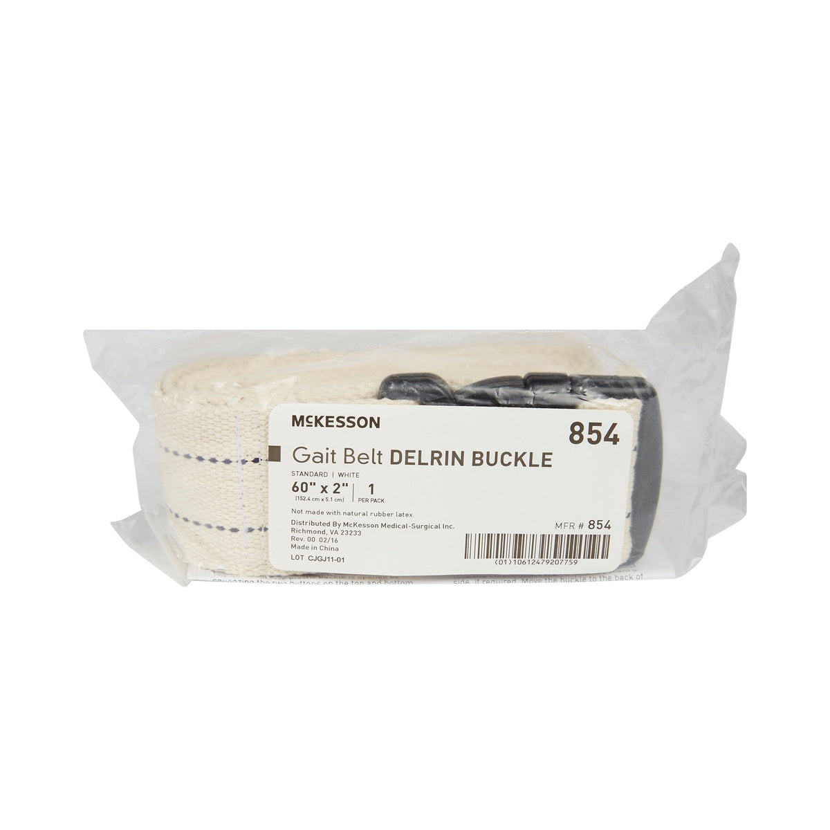 McKesson White Gait Belt, 60 Inch-Gait Belt McKesson 60 Inch Length White