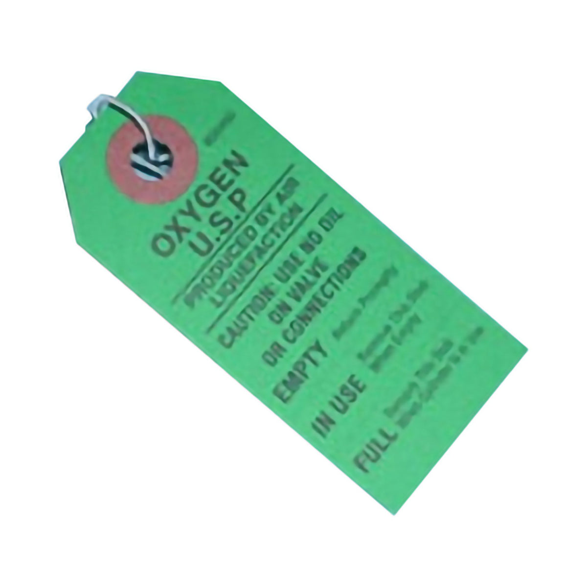 Mada Medical Products Oxygen Cylinder Tag-Warning Tag For Oxygen Tank Green Paper 1 Each