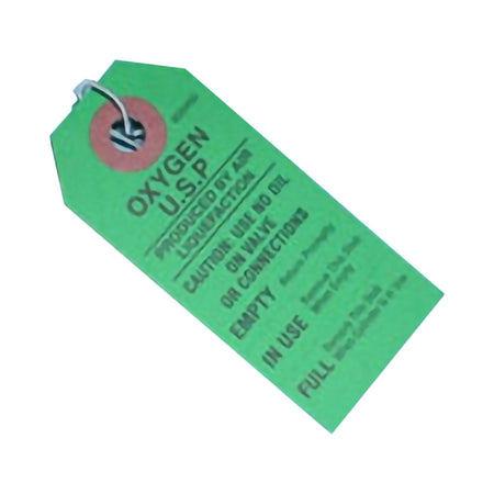 Mada Medical Products Oxygen Cylinder Tag-Warning Tag For Oxygen Tank Green Paper 1 Each