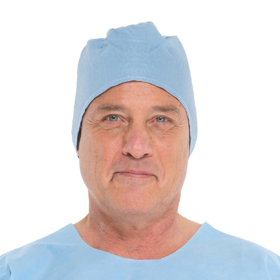 Halyard Surgeon Cap-Surgeon Cap Halyard One Size Fits Most Blue Tie Closure