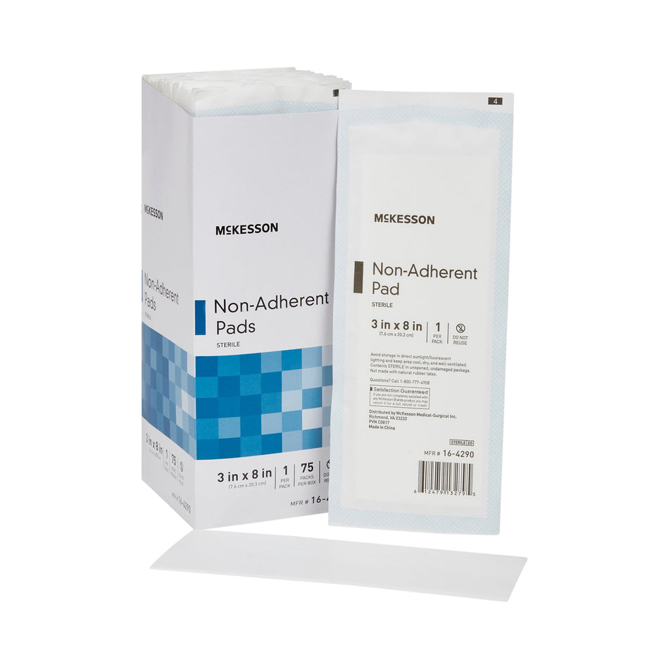 McKesson Nonadherent Dressing, 3 x 8 Inch-Non-Adherent Dressing McKesson 3 X 8 Inch Sterile 75 per Pack