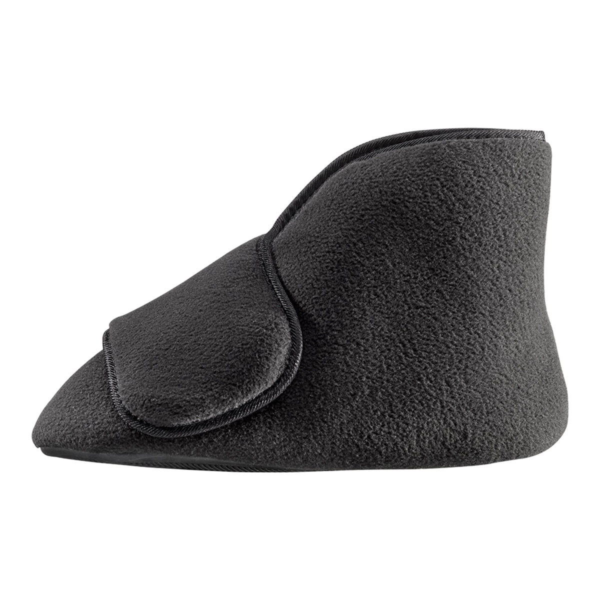 Diabetic Bootie Slippers Silverts® Unisex Adult Medium / X-Wide Hard Sole Single Patient Use Black