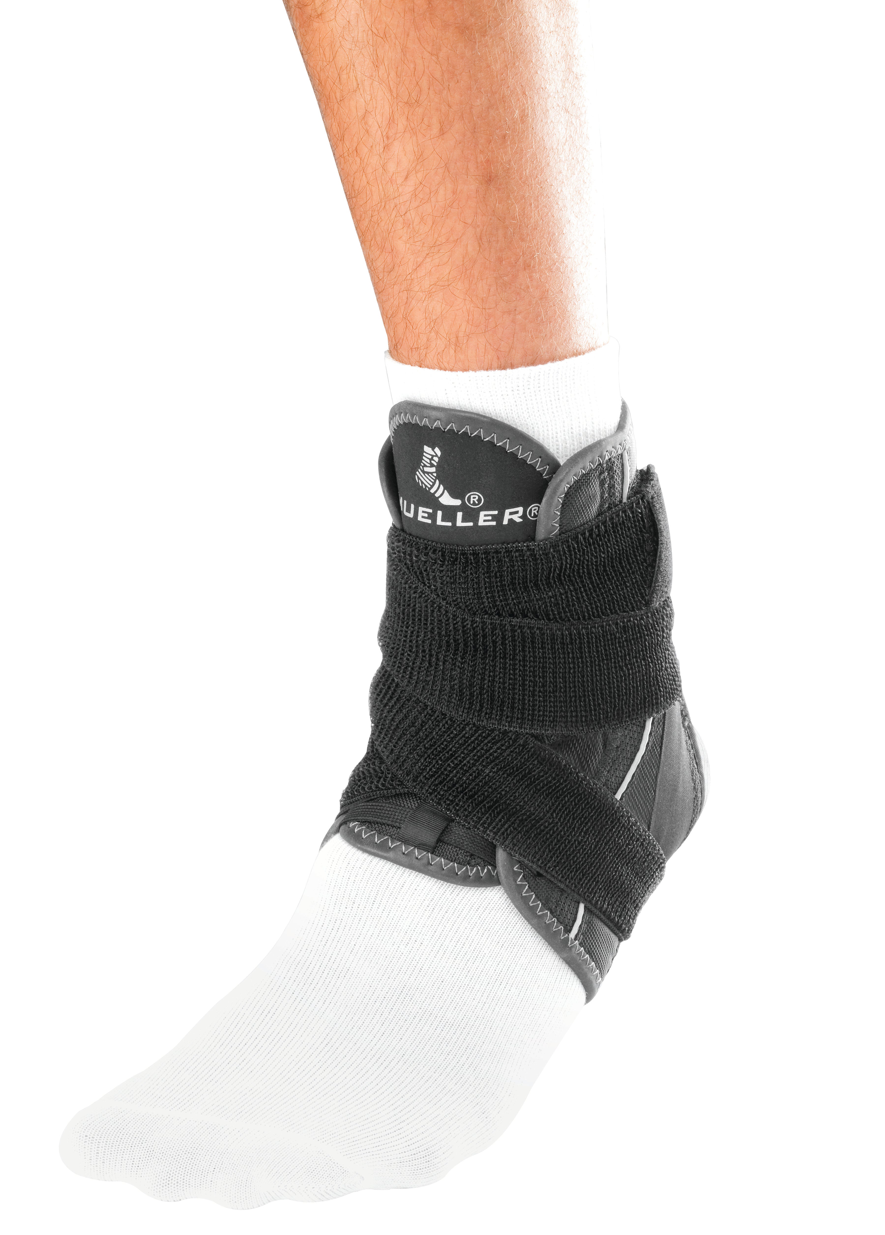 Ankle Brace Mueller® Hg80® Medium Lace-Up / Hook and Loop Closure Male 9 to 11 / Female 10 to 12 Foot