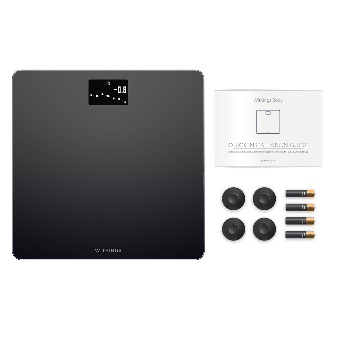 Floor Scale Withings Digital Display 5 -> 180kg (9 -> 396lb) Black Battery Operated