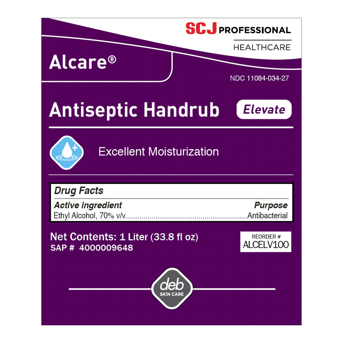 Hand Sanitizer Alcare® Elevate 1 Liter Ethyl Alcohol Liquid Bottle