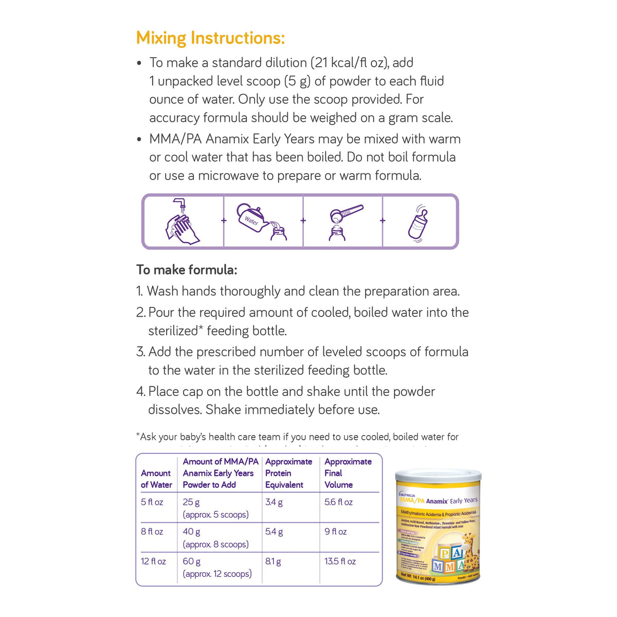 MMA/PA Anamix® Early Years Powder Infant Formula, 400 Gram Can