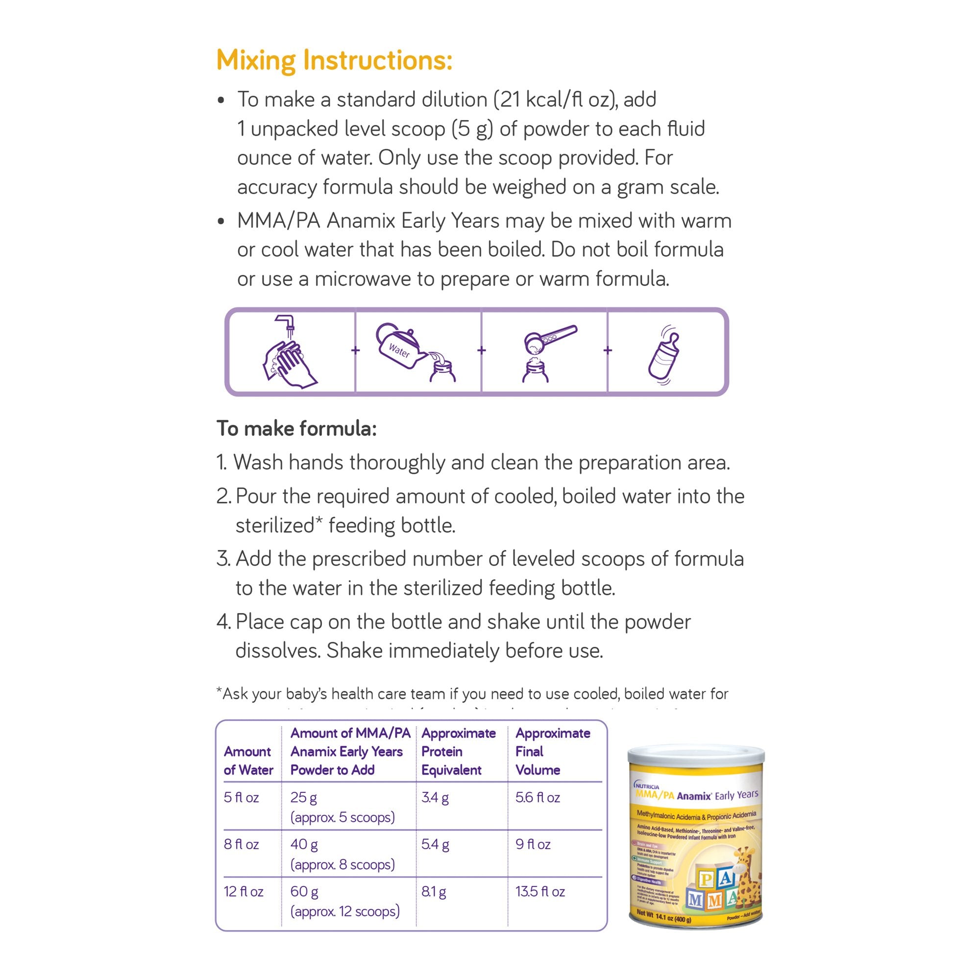 MMA/PA Anamix® Early Years Powder Infant Formula, 400 Gram Can