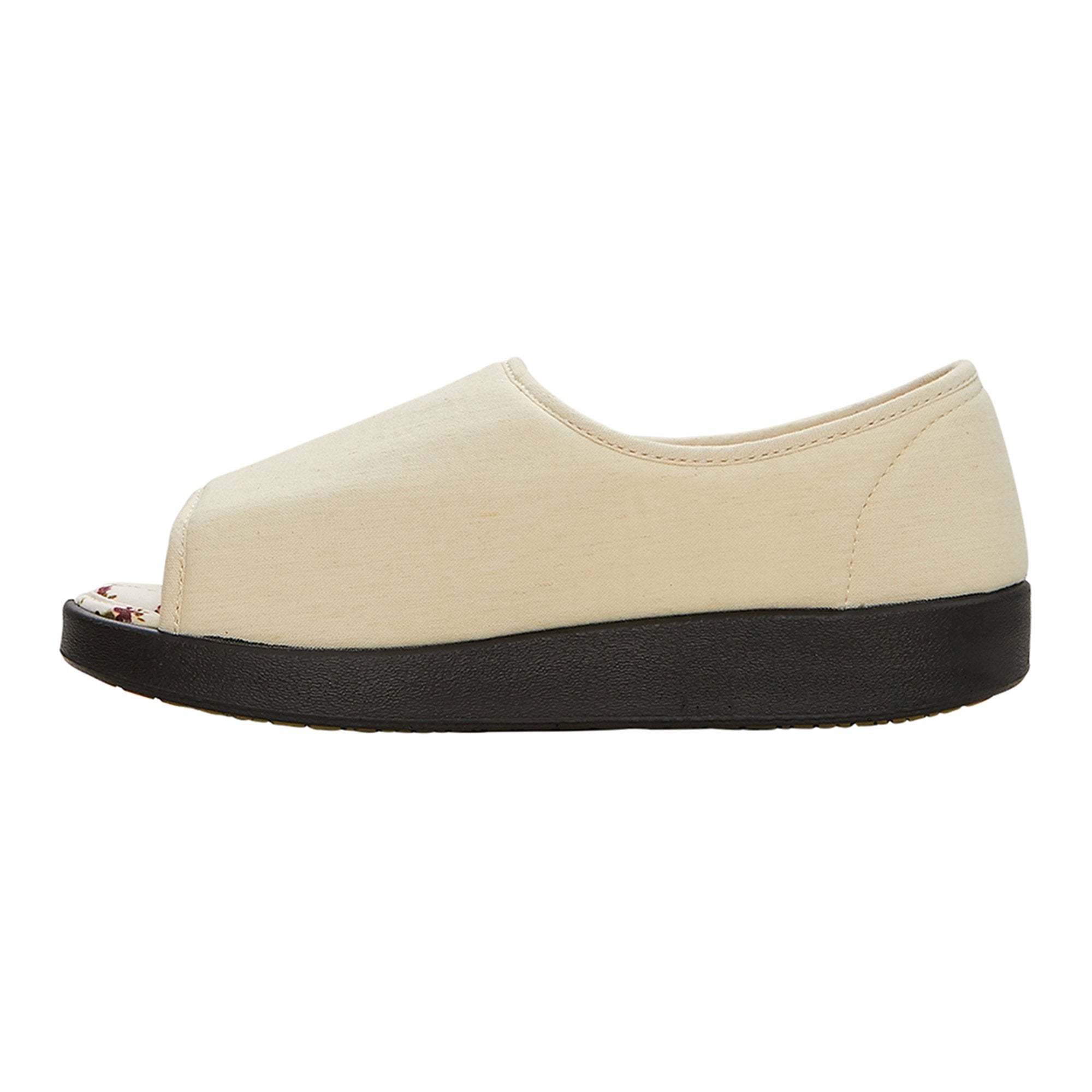 Silverts® Women's Indoor/Outdoor Extra Wide Open Toe Shoes, Beige, Size 12