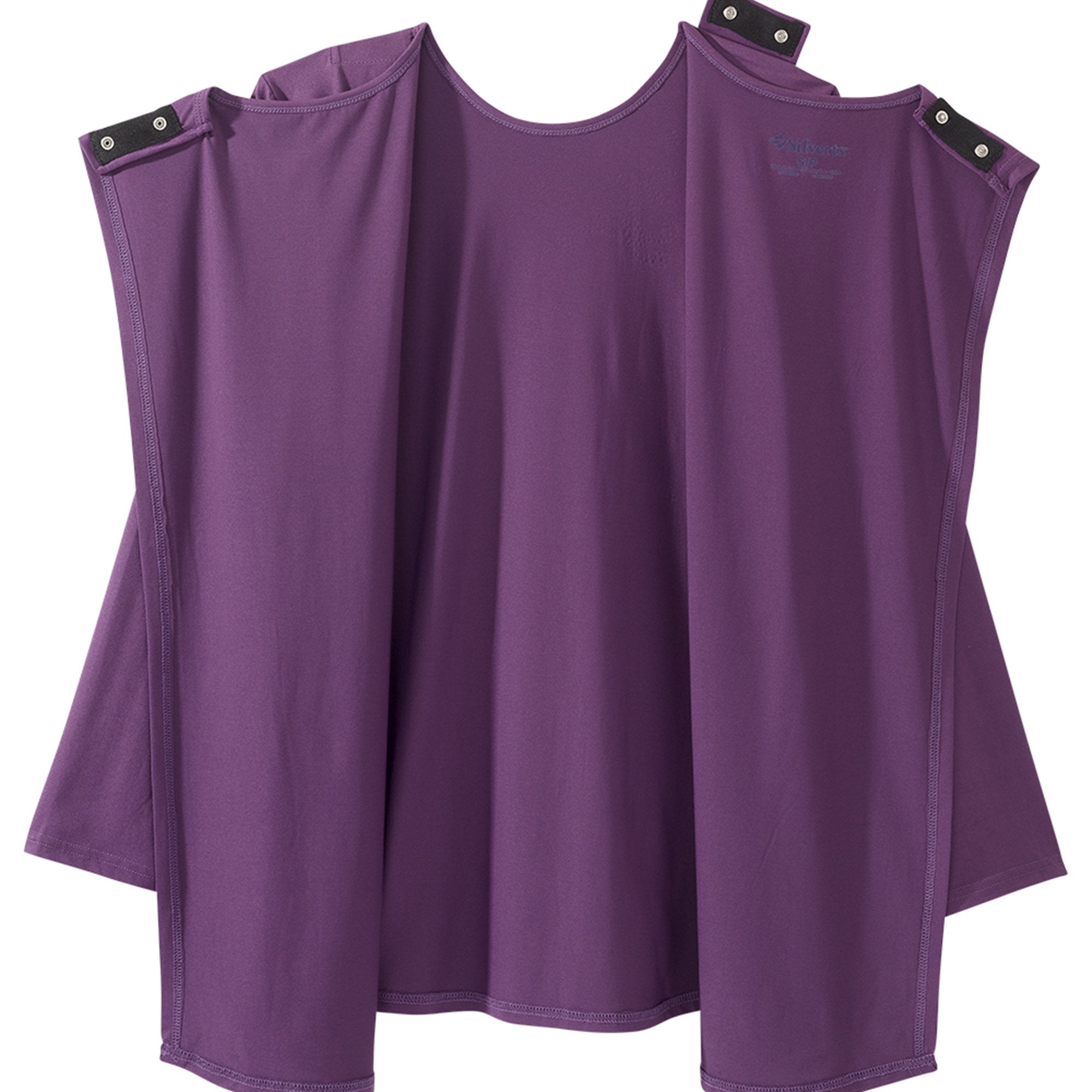 Silverts® Women's Open Back Embellished Long Sleeve Top, Eggplant, Small