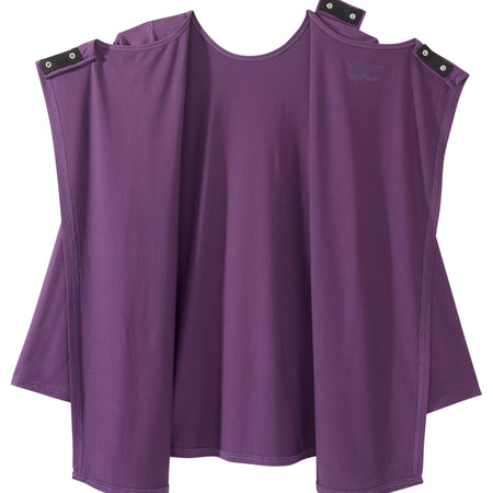 Silverts® Women's Open Back Embellished Long Sleeve Top, Eggplant, Small