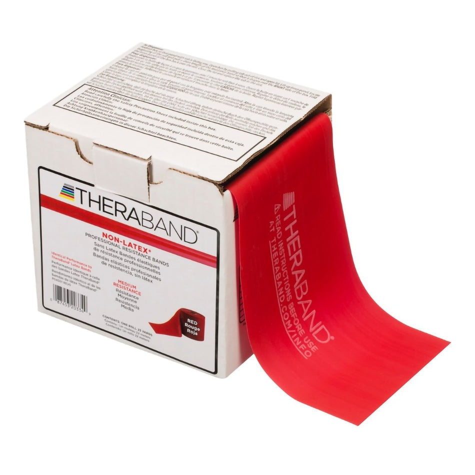 Exercise Resistance Band TheraBand® Red 4 Inch X 25 Yard Medium Resistance