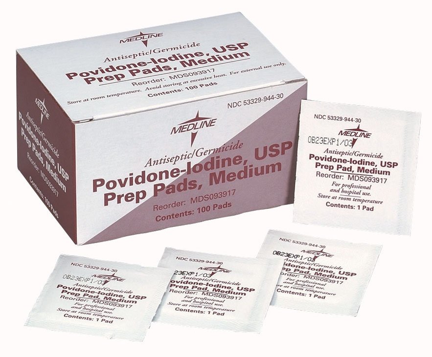 PVP Prep Pad Medline 10% Strength Povidone-Iodine Individual Packet Medium NonSterile - Personal Hygiene>Skin Care>Prep Pa...