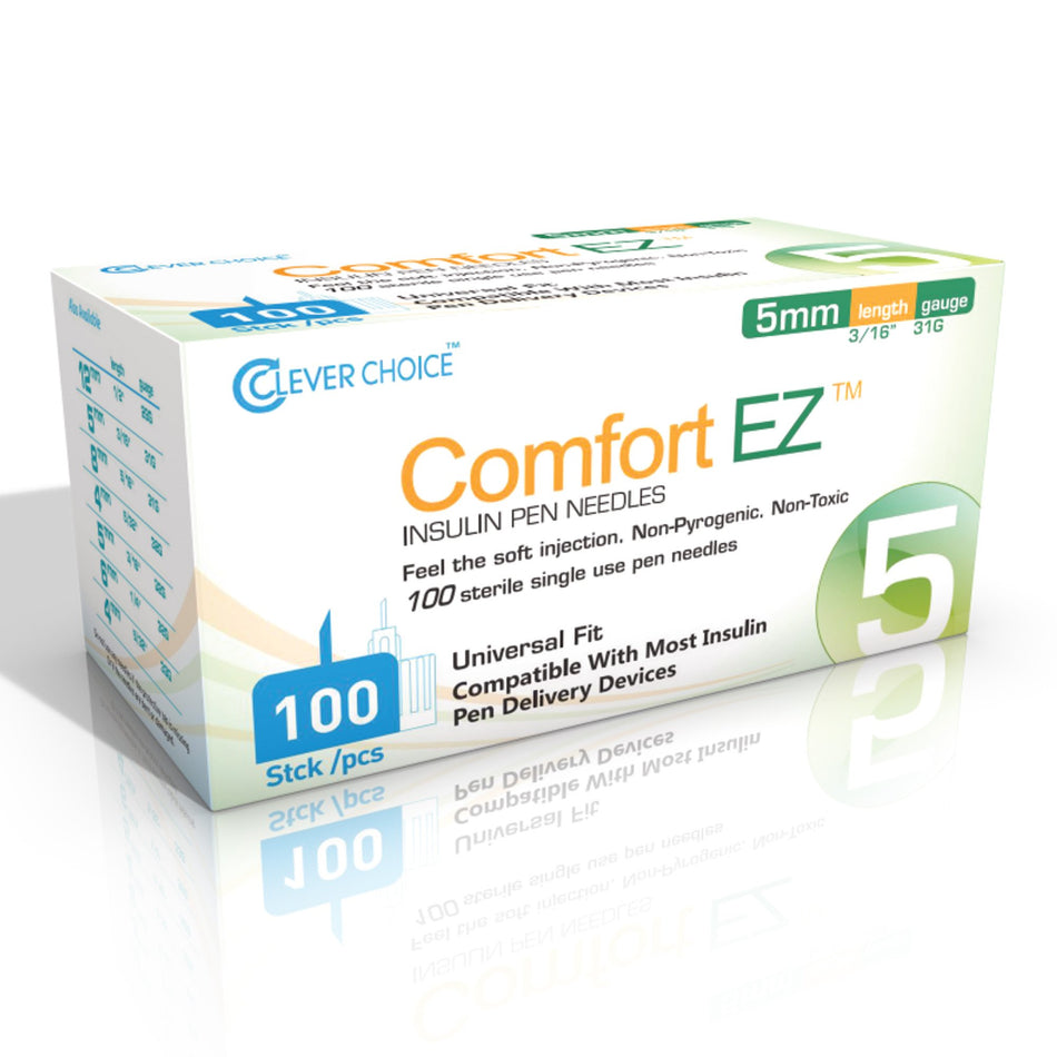 Standard Insulin Pen Needle Comfort EZ™ 31 Gauge 5 mm Length NonSafety