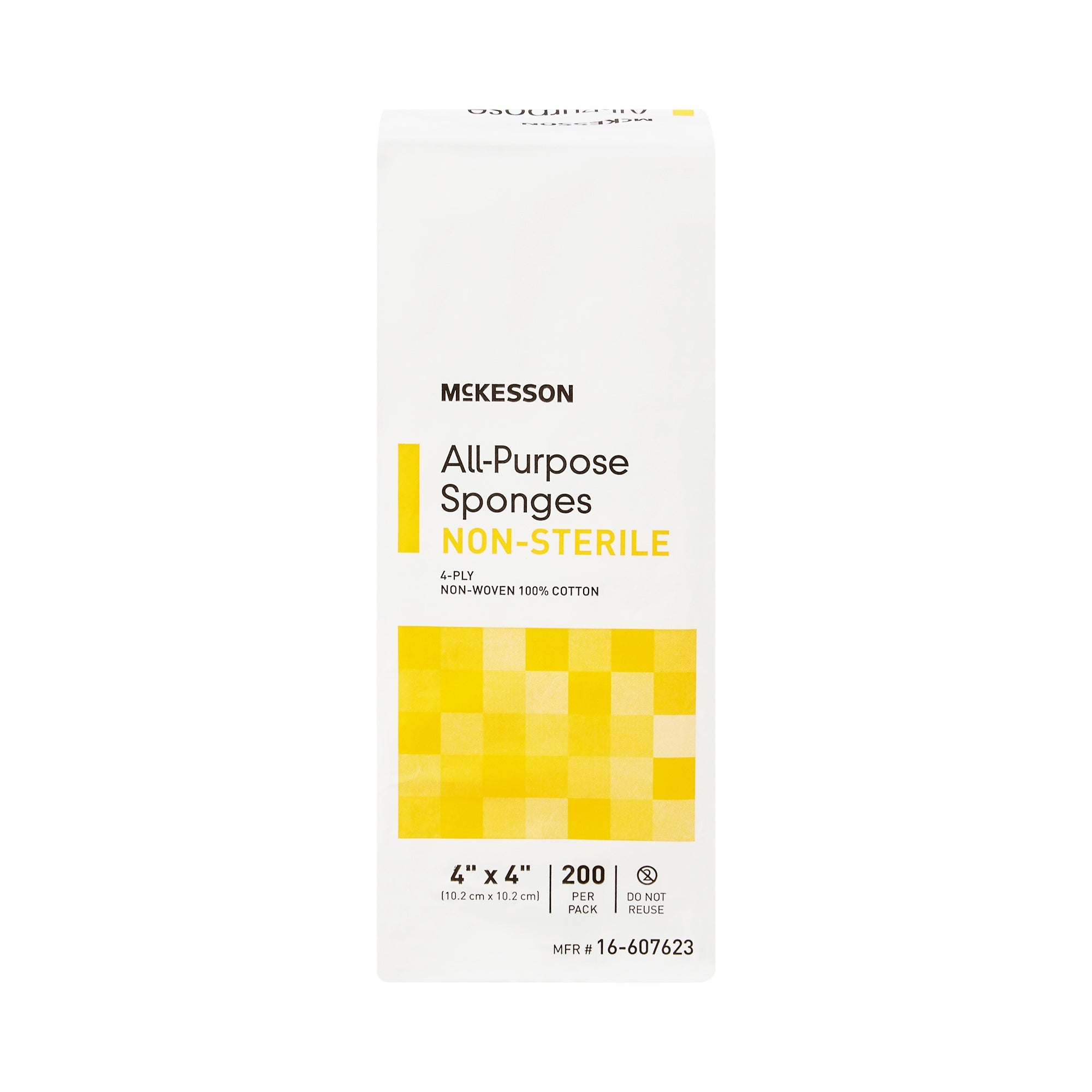 McKesson Nonwoven Sponge, 4 x 4 Inch, 4-Ply-Nonwoven Sponge McKesson 4 X 4 Inch 4-Ply NonSterile 200 per Pack