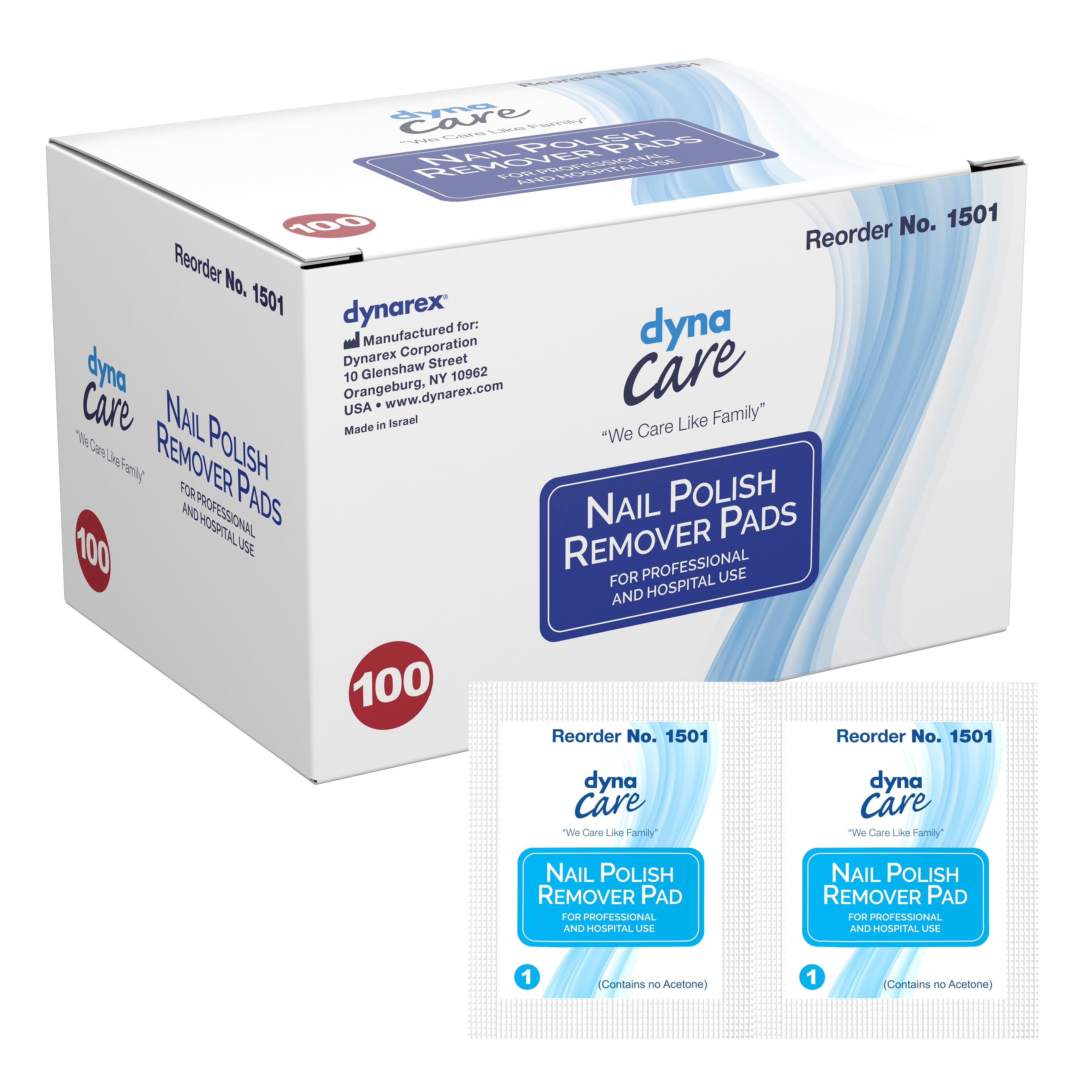 dynarex Nail Polish Remover Pads-Nail Polish Remover Pad dynaCare 1.97 X 2.48 Inch