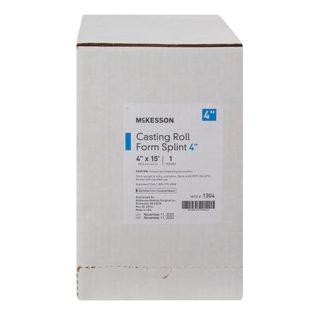 McKesson White Casting Roll Form Splints, 4 Inch x 5 Yard-Padded Splint Roll McKesson 4 Inch X 15 Foot Fiberglass White