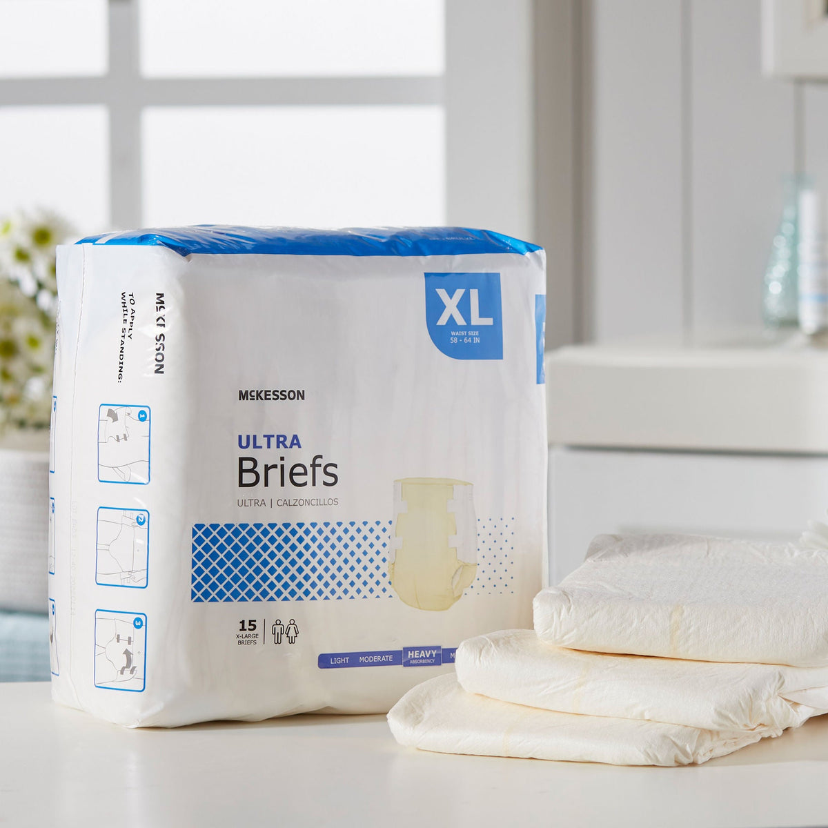 McKesson Ultra Heavy Absorbency Incontinence Brief, Extra Large - Incontinence>Adult Briefs and Protective Undergarments -...