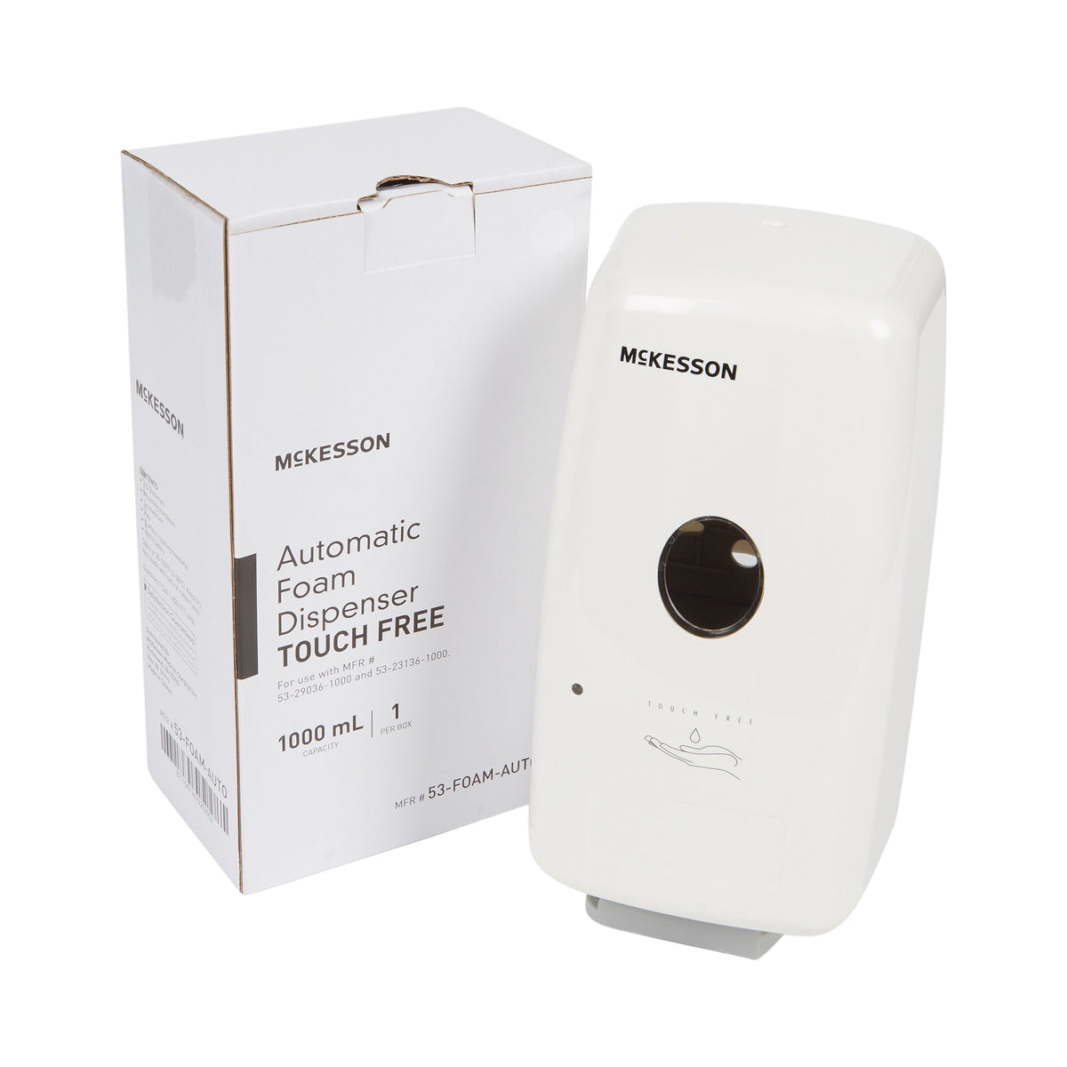 McKesson Automatic Foam Pump Dispenser, 1000 mL-Hand Hygiene Dispenser McKesson White Plastic Touch Free 1000 mL Wall Mount