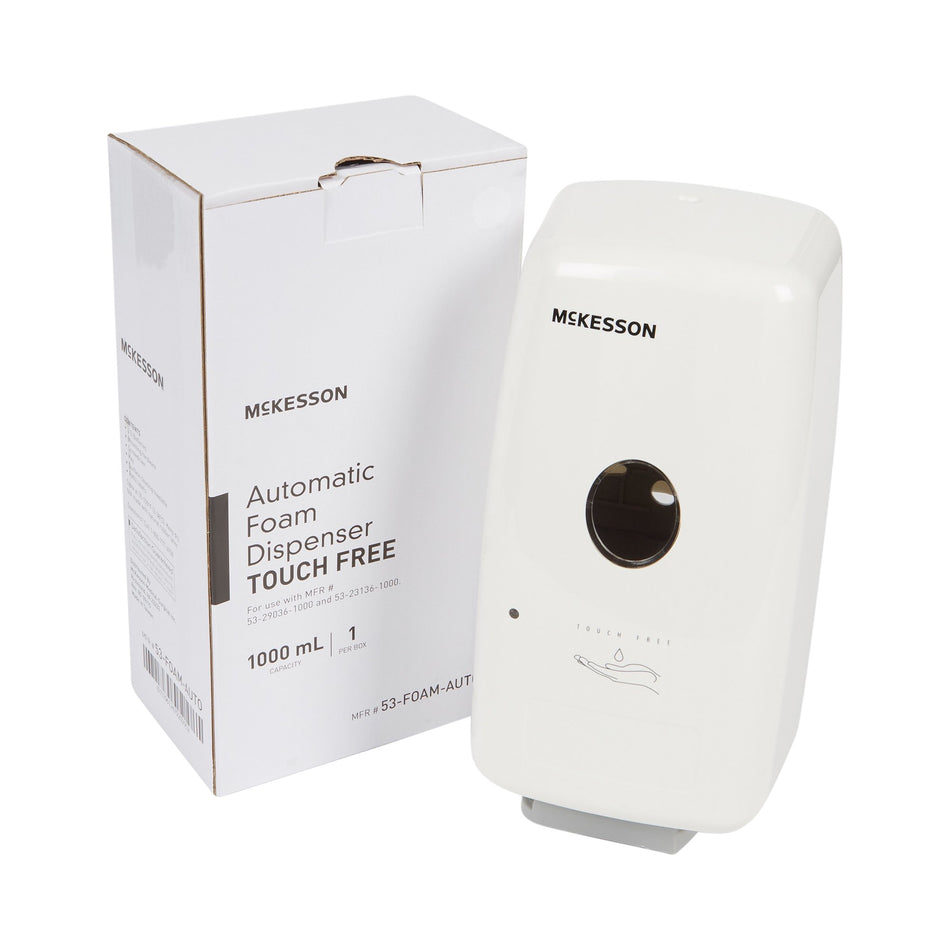 McKesson Automatic Foam Pump Dispenser, 1000 mL-Hand Hygiene Dispenser McKesson White Plastic Touch Free 1000 mL Wall Mount
