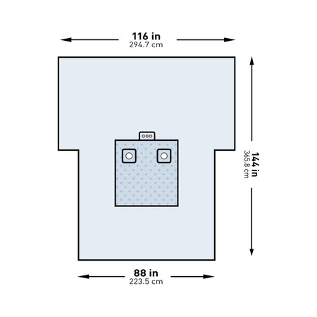 McKesson Sterile Bilateral Limb Drape, 116 x 88 x 144 Inch-Orthopedic Drape McKesson Bilateral Limb Drape 116 W X 88 W X 144 L Inch Sterile
