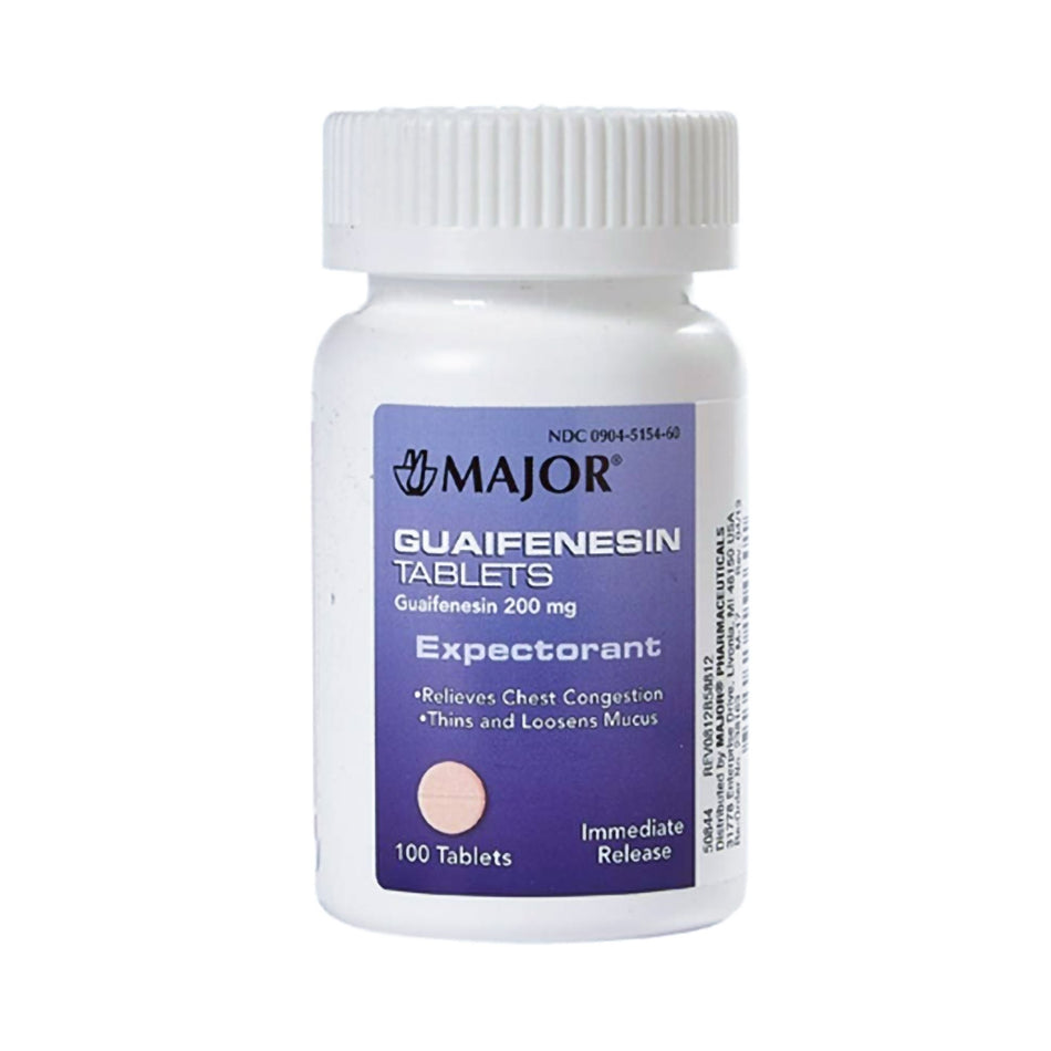 Major® Guaifenesin Cold and Cough Relief - Pharmaceuticals>Over the Counter>Cough and Cold Relief - Major Pharmaceuticals