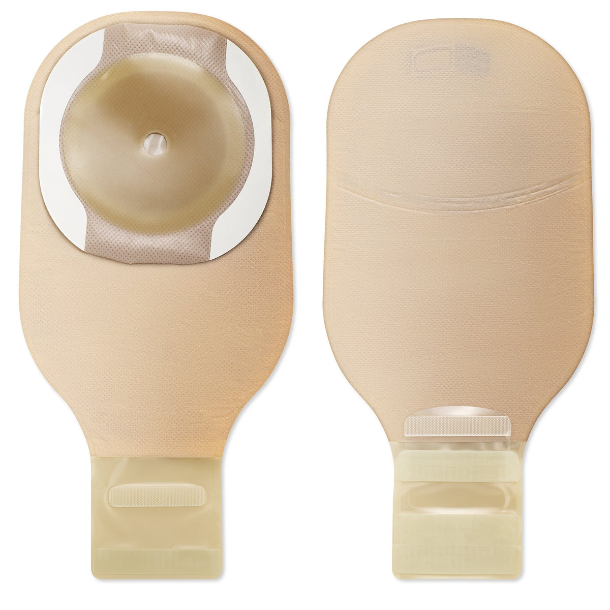 One-Piece Drainable Beige Ostomy Pouch, 30-cm Length, 40-mm Stoma-"Ostomy Pouch Premier One-Piece System 12 Inch Length Flat, Pre-Cut 1-9/16 Inch Stoma Drainable"