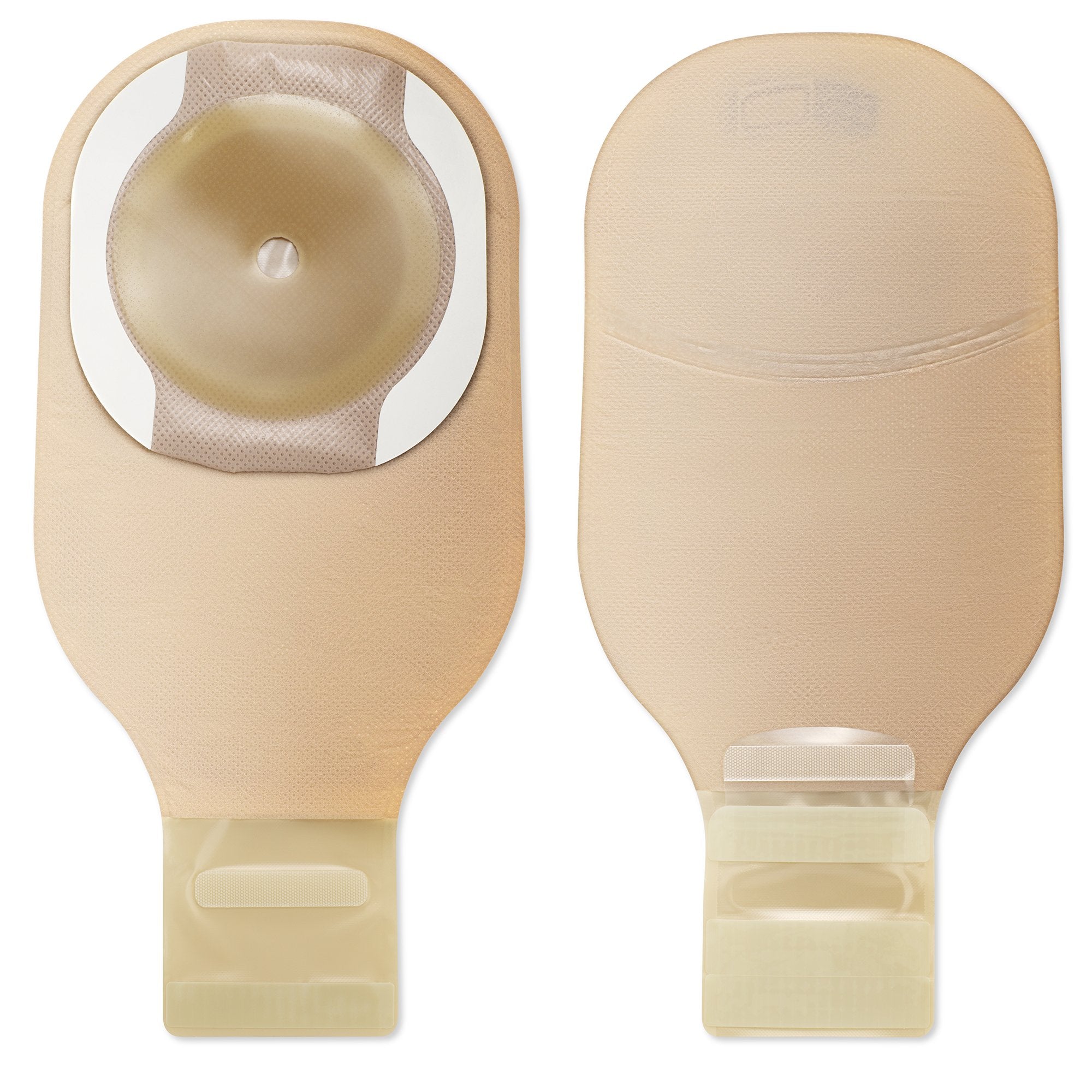 One-Piece Drainable Beige Ostomy Pouch, 30-cm Length, 40-mm Stoma-"Ostomy Pouch Premier One-Piece System 12 Inch Length Flat, Pre-Cut 1-9/16 Inch Stoma Drainable"