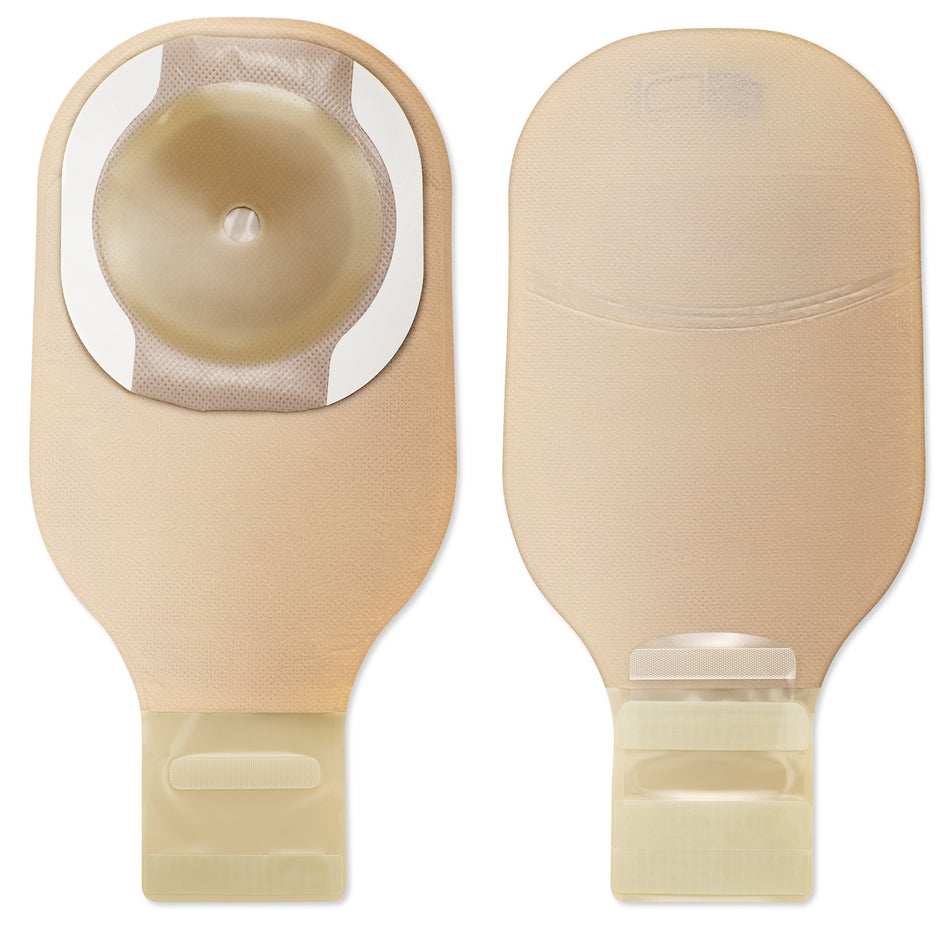 One-Piece Drainable Beige Ostomy Pouch, 30-cm Length, 40-mm Stoma-"Ostomy Pouch Premier One-Piece System 12 Inch Length Flat, Pre-Cut 1-9/16 Inch Stoma Drainable"