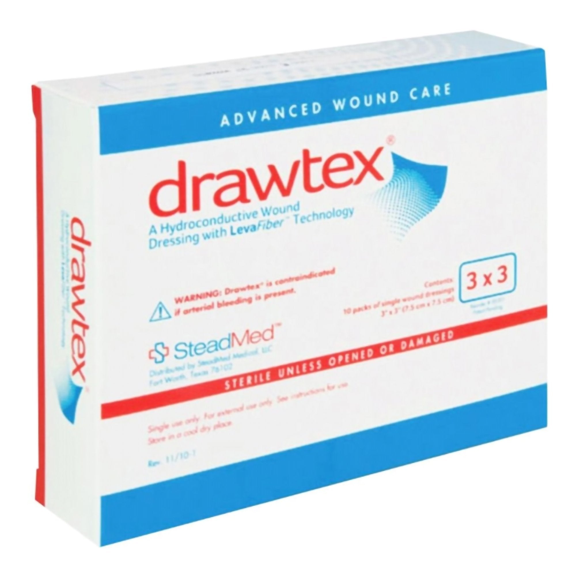 Drawtex Non-Adherent Dressing, 3 x 3 Inch-Hydroconductive Wound Dressing Drawtex 3 X 3 Inch Square