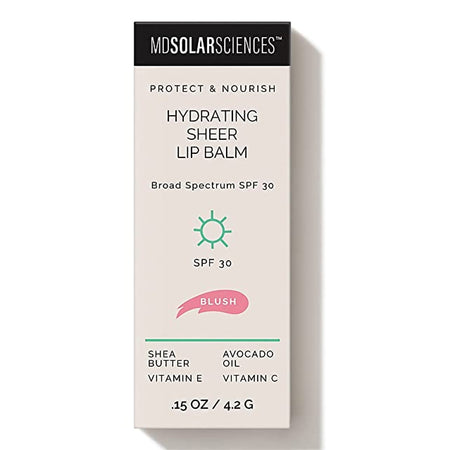 MDSolarSciences Hydrating Sheer Lip Balm, Blush (Pink)-Tinted Lip Balm with Sunscreen MDSolarsciences Hydrating Sheer SPF 30 0.15 oz. Tube